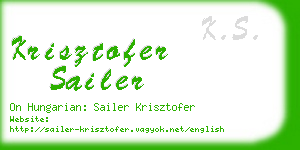 krisztofer sailer business card